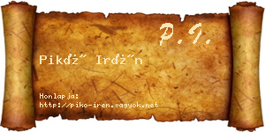Pikó Irén névjegykártya